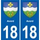 18 Avord blason autocollant plaque ville sticker