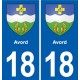 18 Avord coat of arms sticker plate, city sticker