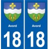 18 Avord coat of arms sticker plate, city sticker