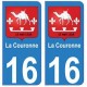 16 La Couronne ville autocollant plaque