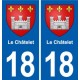 18 Le Châtelet blason autocollant plaque ville sticker