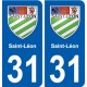 31 Fronton blason ville autocollant plaque stickers