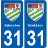31 Fronton blason ville autocollant plaque stickers