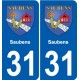 31 Fronton blason ville autocollant plaque stickers