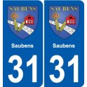 31 Fronton blason ville autocollant plaque stickers