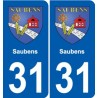 31 Fronton blason ville autocollant plaque stickers