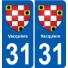 31 Fronton blason ville autocollant plaque stickers