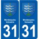 31 Fronton blason ville autocollant plaque stickers