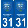 31 Fronton blason ville autocollant plaque stickers