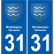31 Fronton blason ville autocollant plaque stickers
