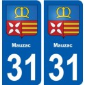 31 Fronton blason ville autocollant plaque stickers