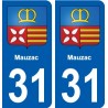 31 Fronton blason ville autocollant plaque stickers