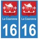 16 La Couronne ville autocollant plaque