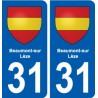 31 Fronton blason ville autocollant plaque stickers