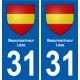 31 Fronton blason ville autocollant plaque stickers