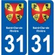 31 Fronton blason ville autocollant plaque stickers