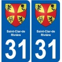 31 Fronton blason ville autocollant plaque stickers