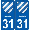 31 Fronton blason ville autocollant plaque stickers