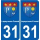 31 Fronton blason ville autocollant plaque stickers