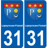 31 Fronton blason ville autocollant plaque stickers