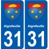 31 Fronton blason ville autocollant plaque stickers