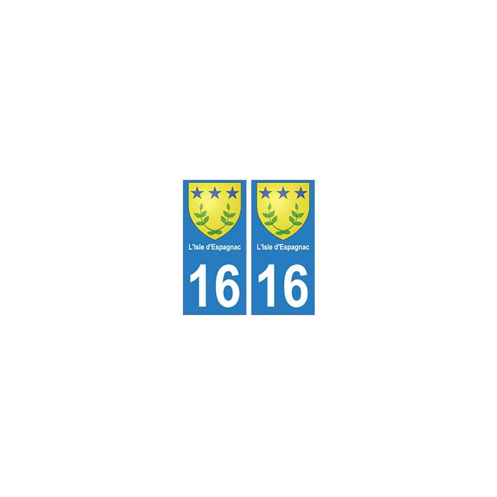 16 L'Isle-d'Espagnac ville autocollant plaque