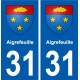 31 Fronton blason ville autocollant plaque stickers