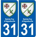 31 Fronton blason ville autocollant plaque stickers