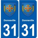 31 Fronton blason ville autocollant plaque stickers