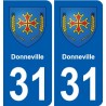 31 Fronton blason ville autocollant plaque stickers