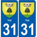 31 Fronton blason ville autocollant plaque stickers