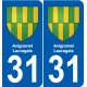 31 Fronton blason ville autocollant plaque stickers