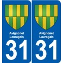 31 Fronton blason ville autocollant plaque stickers