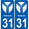 31 Fronton blason ville autocollant plaque stickers