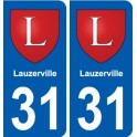 31 Lauzerville escudo de armas de la ciudad de etiqueta, placa de la etiqueta engomada