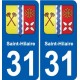31 Fronton blason ville autocollant plaque stickers
