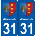 31 Fronton blason ville autocollant plaque stickers