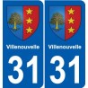 31 Fronton blason ville autocollant plaque stickers