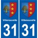 31 Fronton blason ville autocollant plaque stickers