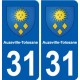 31 Fronton blason ville autocollant plaque stickers