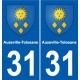 31 Fronton blason ville autocollant plaque stickers