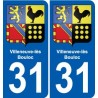 31 Fronton blason ville autocollant plaque stickers