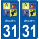 31 Fronton blason ville autocollant plaque stickers