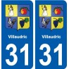 31 Fronton blason ville autocollant plaque stickers