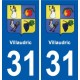 31 Fronton blason ville autocollant plaque stickers