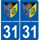 31 Fronton blason ville autocollant plaque stickers
