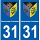 31 Fronton blason ville autocollant plaque stickers