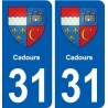 31 Fronton blason ville autocollant plaque stickers
