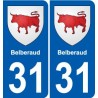 31 Fronton blason ville autocollant plaque stickers