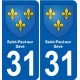 31 Fronton blason ville autocollant plaque stickers